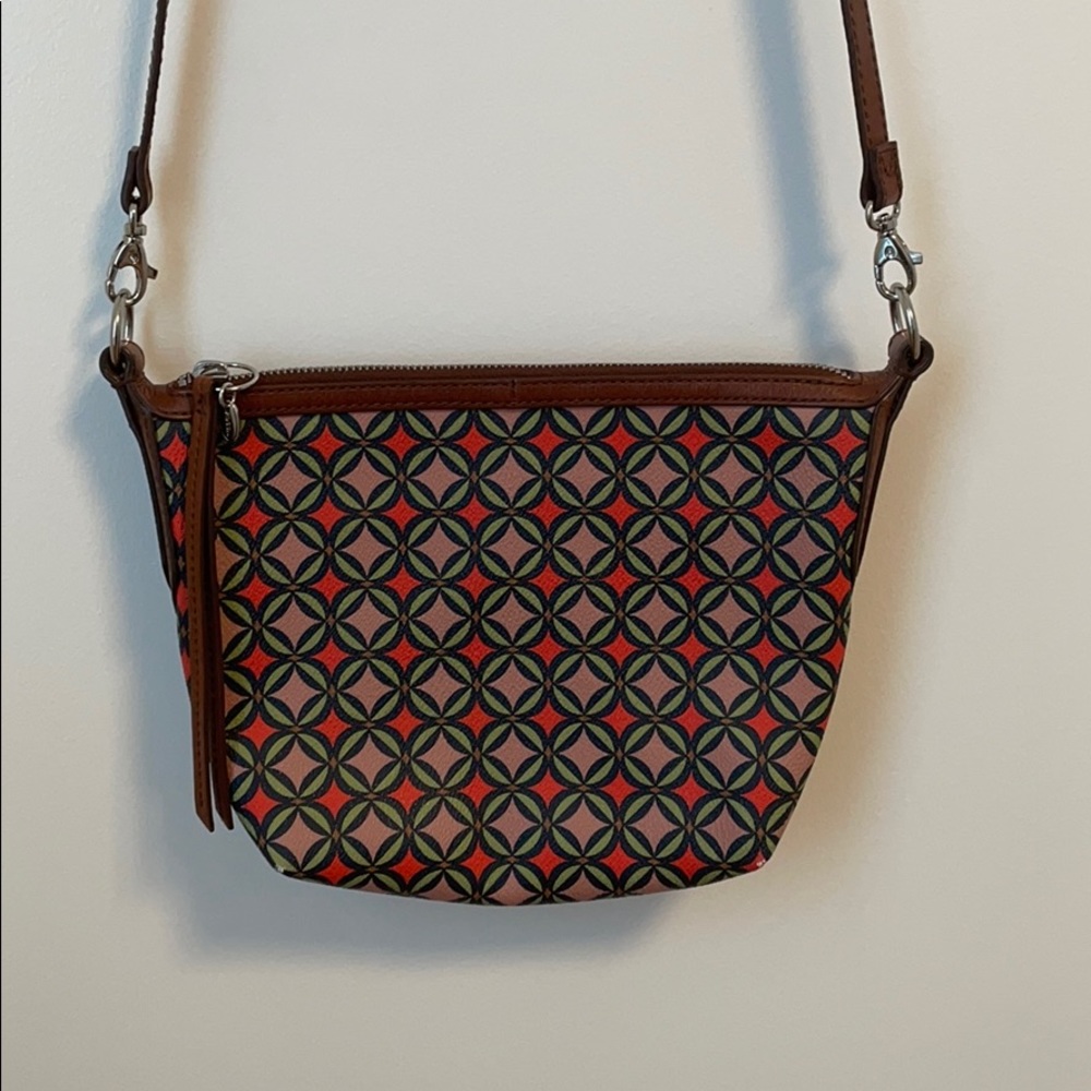 Pebbled Leather Fossil Crossbody - Kaleidoscope